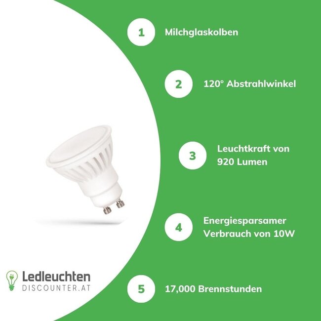 LED Spot GU10 - 10W - 4000K Neutralweiß