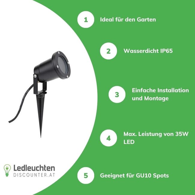 LED Sting  Bodenspot - GU10 Fassung - IP54 spritzwassergeschützt - exkl. LED Spot