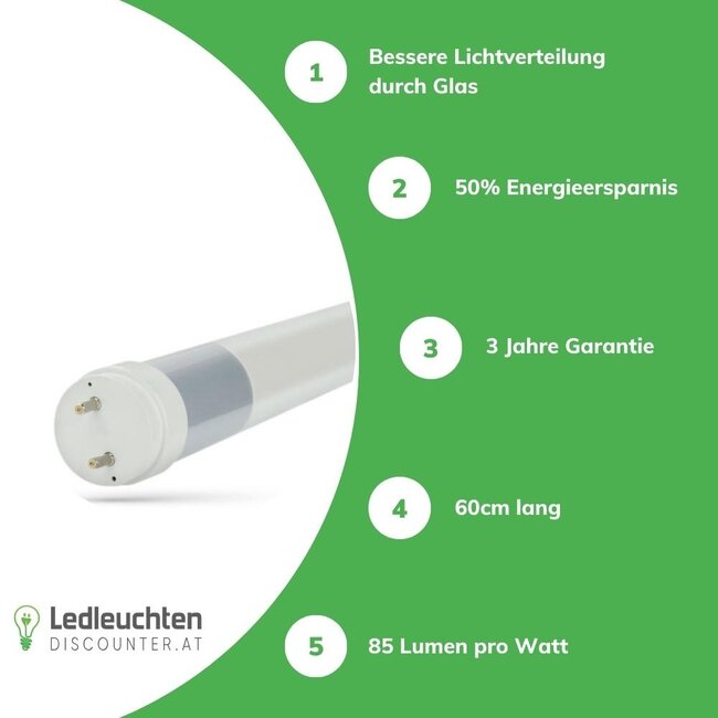 LED Leuchtstoffröhre G13/T8 - 60cm - 10W entspricht 18W - Lichtfarbe optional