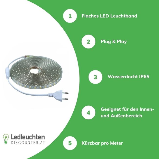 LED Leuchtband V1 - 2 Meter - Lichtfarbe optional  - Plug and Play