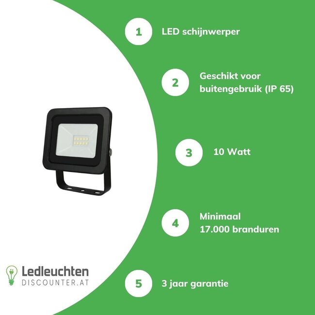 LED Strahler - 10W IP65 - Lichtfarbe optional - 3 Jahre Garantie