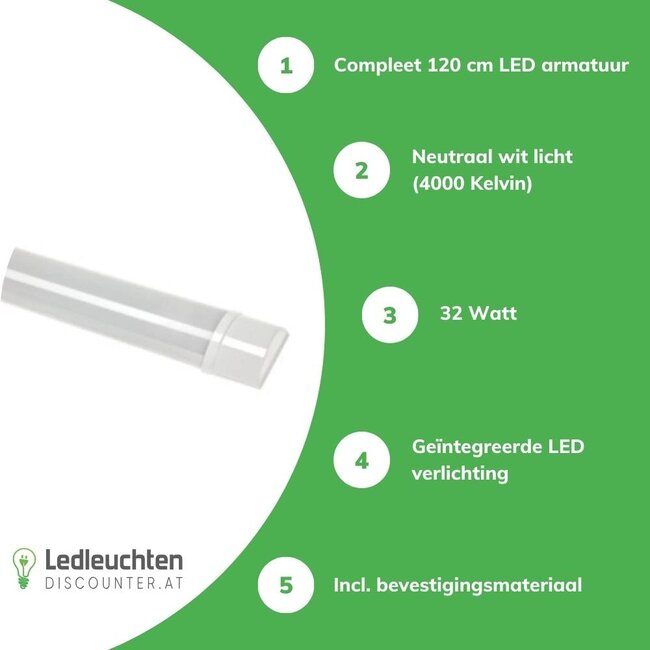 Spectrum LED - 120cm - Unterbauleuchte Komplett - inkl. LED - IP20  - 28W - 3200Lm  - 230V