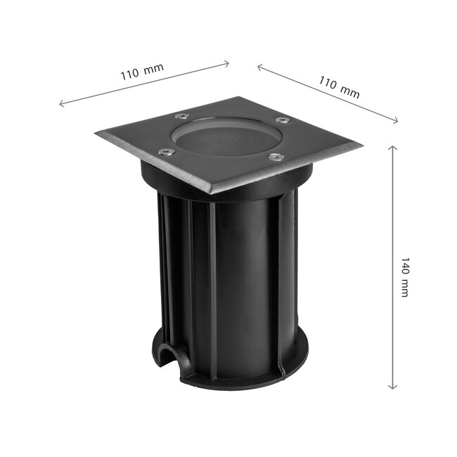 Spectrum  LED Grondspot Vierkant Lukka IP67 - GU10 - 100x114mm