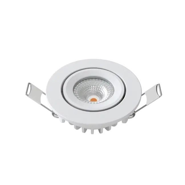 LCB LED LED-Mini-Einbaustrahler IP65 – Weiß 62 mm – 5 W 450 lm – 2700 K 827 Warmweiß | Schnittgröße 52 mm – Triac dimmbar | 230V