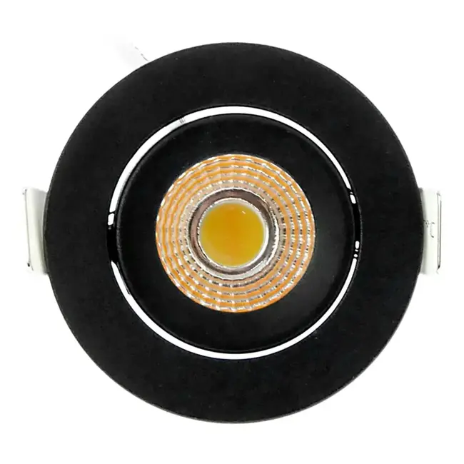 LCB LED LED-Mini-Einbaustrahler IP65 – Schwarz 62 mm – 5 W 450 lm – 2700 K 827 Warmweiß | Schnittgröße 52 mm – Triac dimmbar | 230V