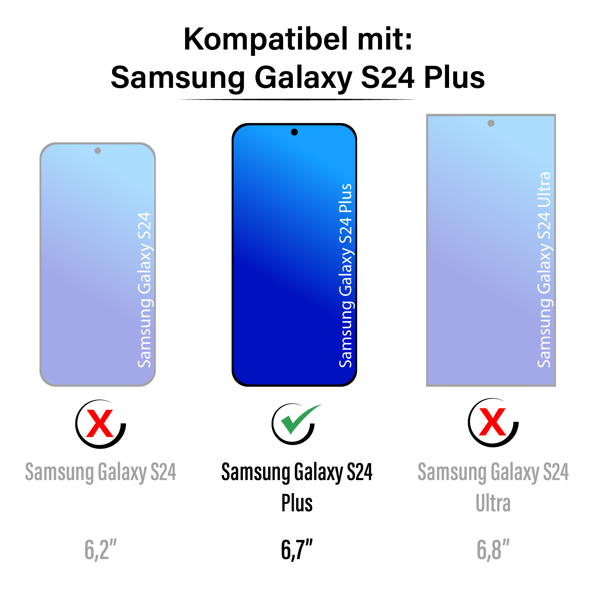 JVS Products Samsung Galaxy S24 Plus Hülle - Backcover - Extra dünn -  Blau/Rosa - Zweifarbig - TPU - Blau/Rosa 