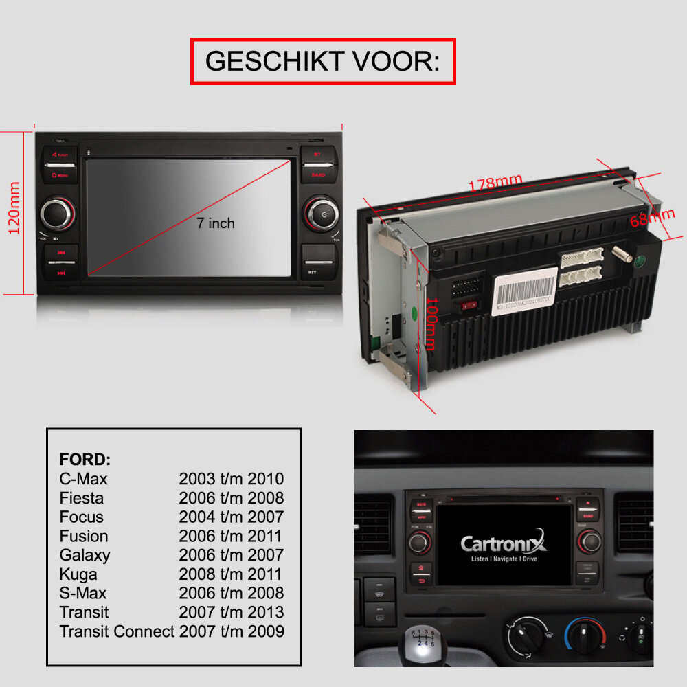 Cartronix Ford Focus autoradio | Android 10 | CarPlay | Bluetooth Cartronix Ford Focus autoradio | Android 10 | CarPlay | Bluetooth