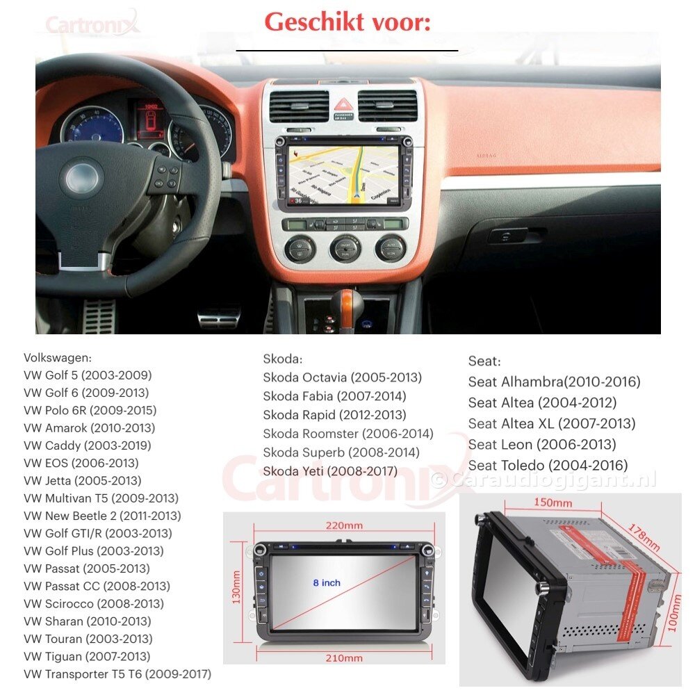 Cartronix RNS 510 Autoradio Navigatie Android 10 | Volkswagen/Seat/Skoda Cartronix RNS 510 Autoradio Navigatie Android 10 | Volkswagen/Seat/Skoda
