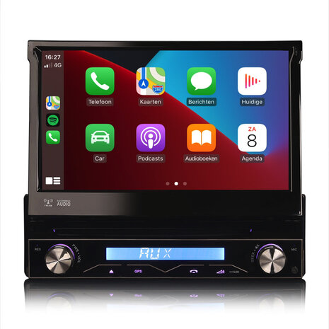Cartronix Autoradio klapscherm 1 din | CarPlay & Android Auto | Navigatie