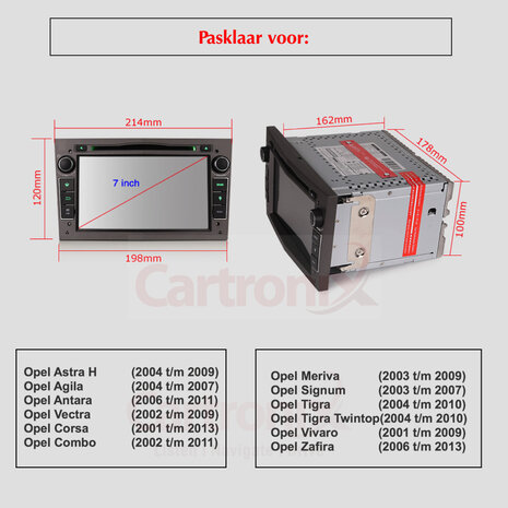 Cartronix Opel CarPlay Android auto | Bluetooth & Wifi | Grijs Cartronix Opel CarPlay Android auto | Bluetooth & Wifi | Grijs