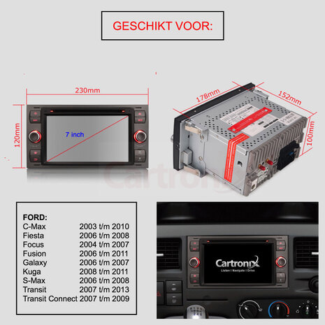 Cartronix Ford Autoradio Navigatie Android 10 | Mondeo Focus Galaxy S-Max Cartronix Ford Autoradio Navigatie Android 10 | Mondeo Focus Galaxy S-Max