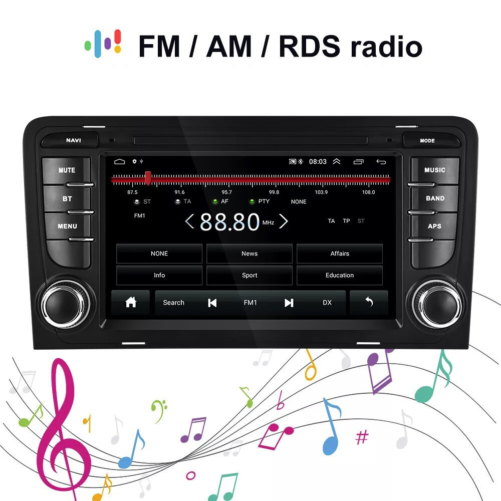 Denago Audi A3 EU Navigatie Autoradio | Bluetooth | S3 RS3 | Android 11