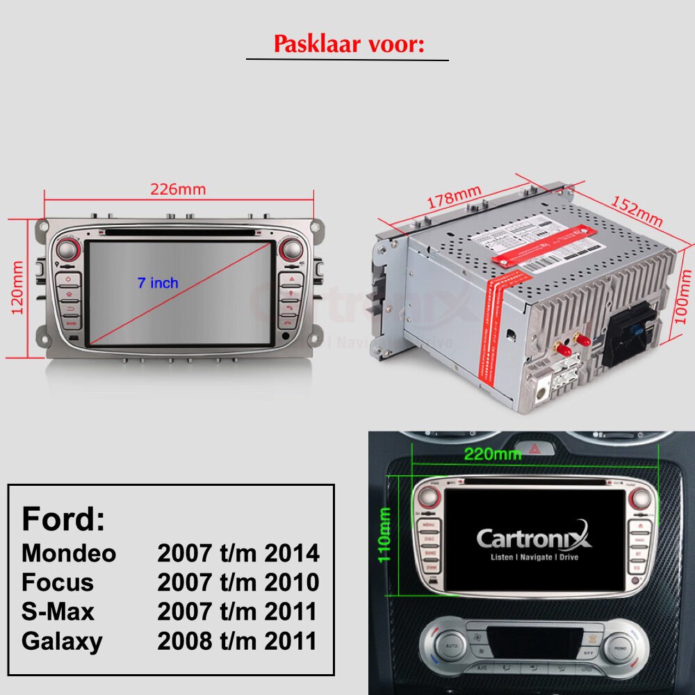 Cartronix Ford Android 12 CarPlay | Android Auto | Mondeo Focus Galaxy S-Max Cartronix Ford Android 12 CarPlay | Android Auto | Mondeo Focus Galaxy S-Max