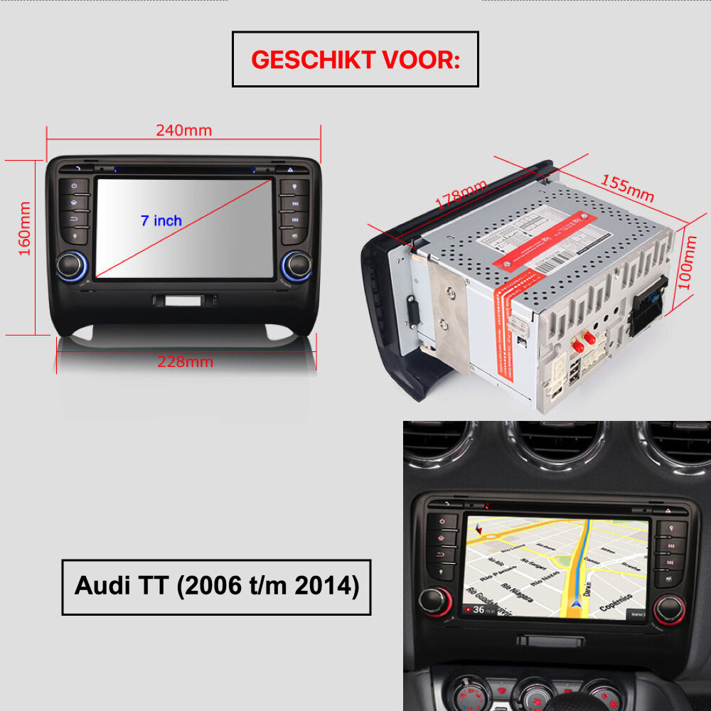 Cartronix Audi TT Autoradio | Draadloos CarPlay | Android 10