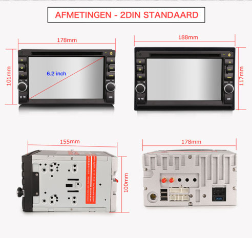 Cartronix Cartronix CTX-3611 | 2 din autoradio Android 10 | Bluetooth & USB | Navigatie | DAB+ | WIFI