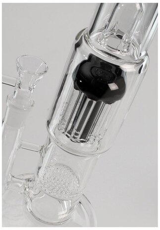 Black Leaf Bong di ghiaccio 'Black Leaf' con HoneyComb e percolatore ad albero a 8 bracci Black Leaf Bong di ghiaccio 'Black Leaf' con HoneyComb e percolatore ad albero a 8 bracci