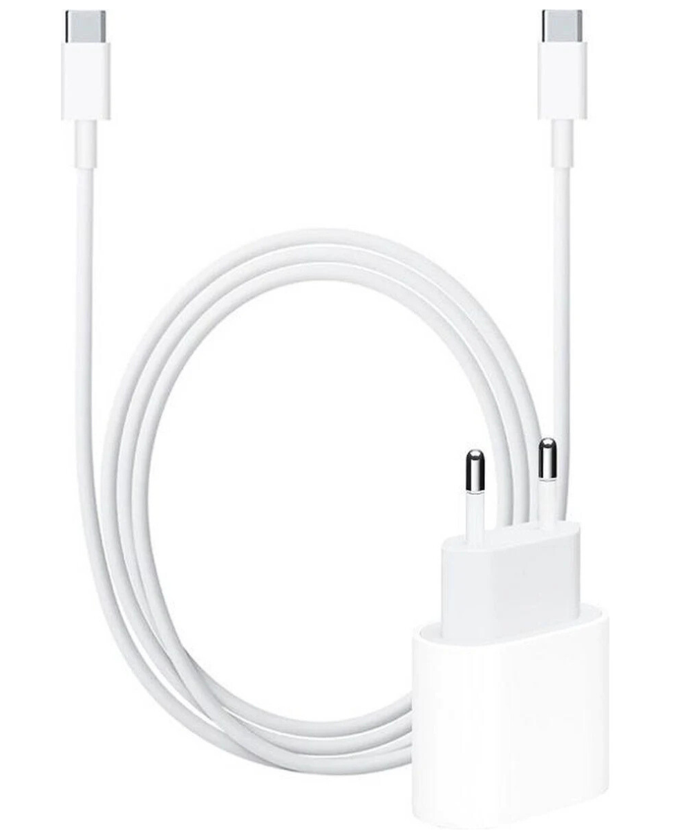 Originele iPhone snellader USB-C 20W + USB-C naar USB-C kabel 1 meter