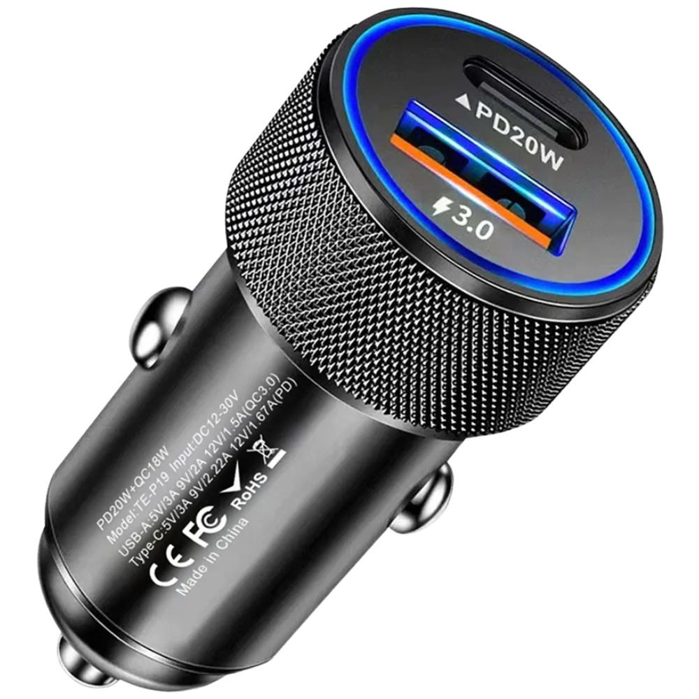 THOGO autolader 38 watt - snellader autolader - USB-C & USB-A aansluiting