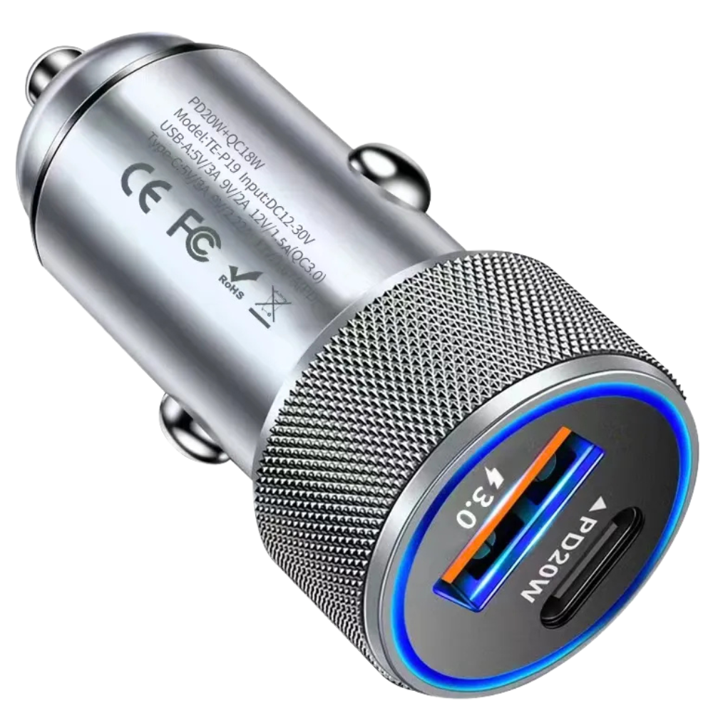 THOGO autolader 38 watt - snellader autolader - USB-C & USB-A aansluiting