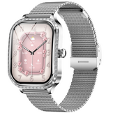 THOGO smartwatch dames - bellen via bluetooth - stappenteller & hartslagmeter - 120 sport modus - 10 dagen batterijduur