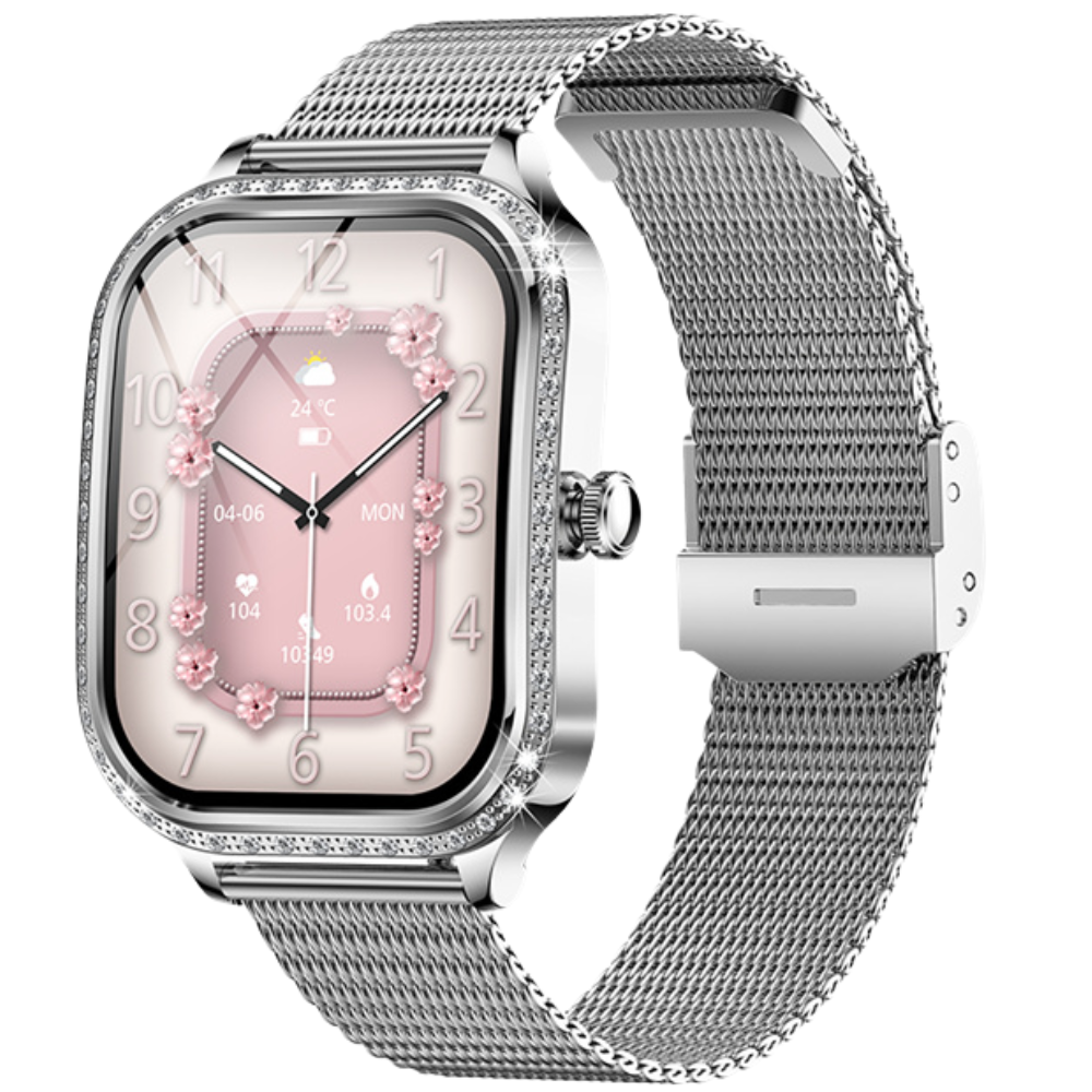 THOGO smartwatch dames - bellen via bluetooth - stappenteller & hartslagmeter - 120 sport modus - 10 dagen batterijduur