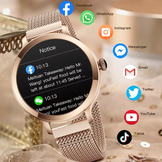 THOGO smartwatch dames - 1,1 inch AMOLED beeldscherm - bellen via bluetooth
