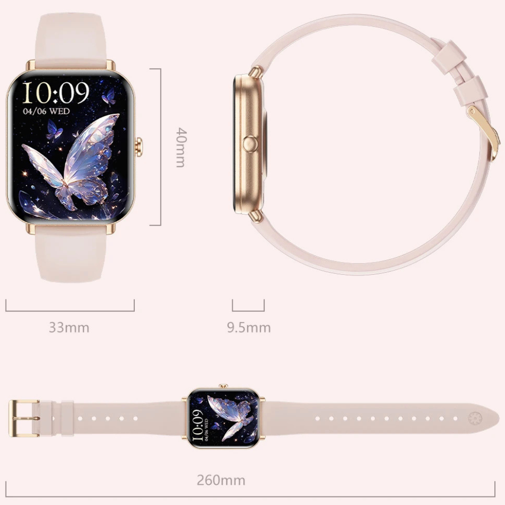 THOGO dames smartwatch - stappenteller & hartslagmeter - bellen via bluetooth