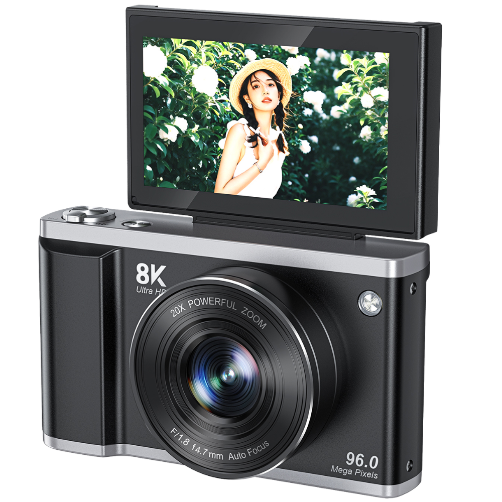 THOGO digitale camera - 8K & 96MP - 16x zoom - 6 uur batterijduur
