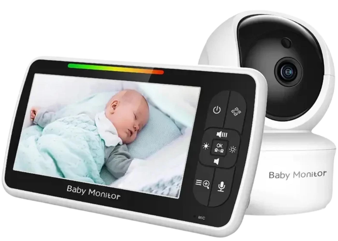 THOGO babyfoon met camera - 5 inch Full HD - nachtvisie - 360 graden automatisch draaibaar - 48 uur batterijduur