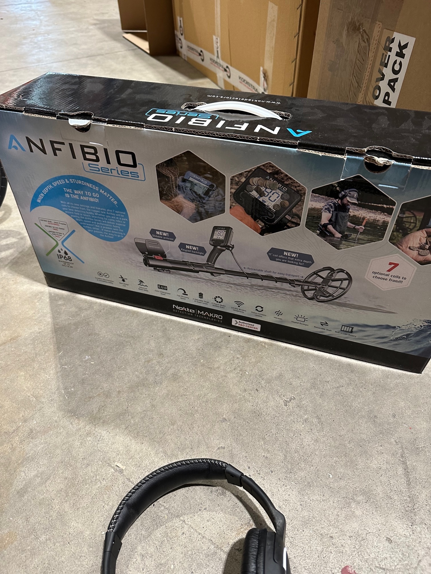 Gebruikte Metaaldetectors Occasion 47 Metaaldetector: Anfibio met extra schijf en Hoofdtelefoon