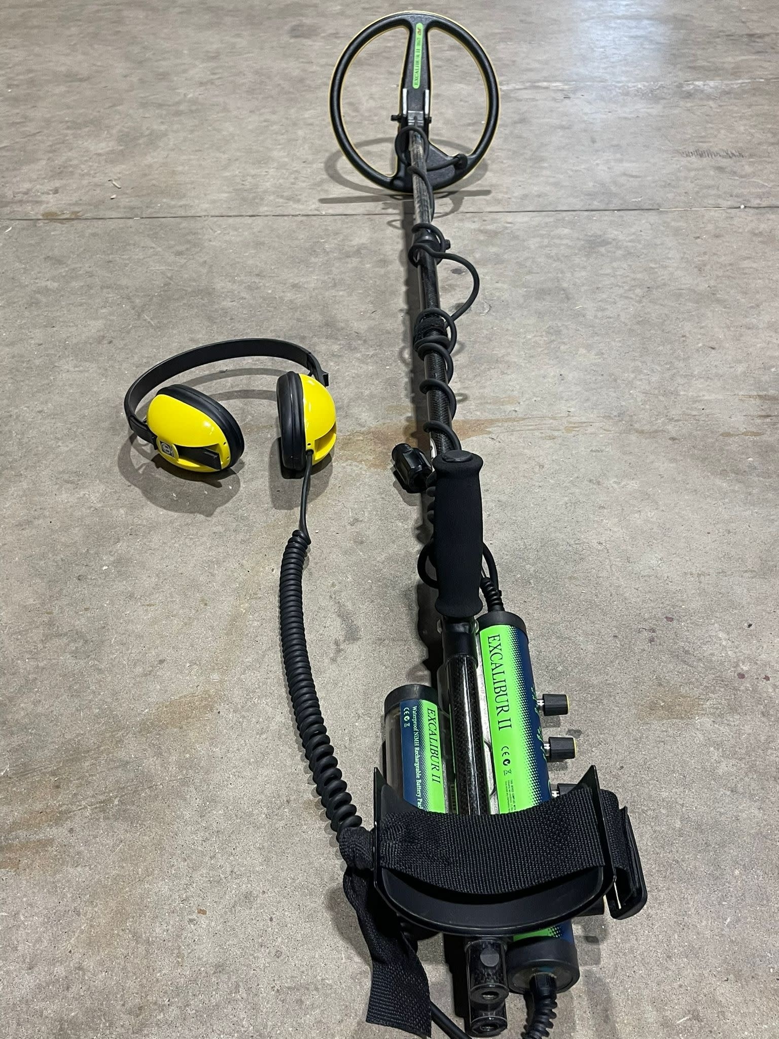 Gebruikte Metaaldetectors Occ 29:   Minelab Excalibur met hoofdtelefoon