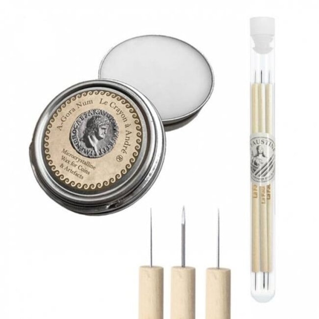 La Faustine Set van 3 La Faustine Dubbele naalden + Beschermende Wax 50 ml