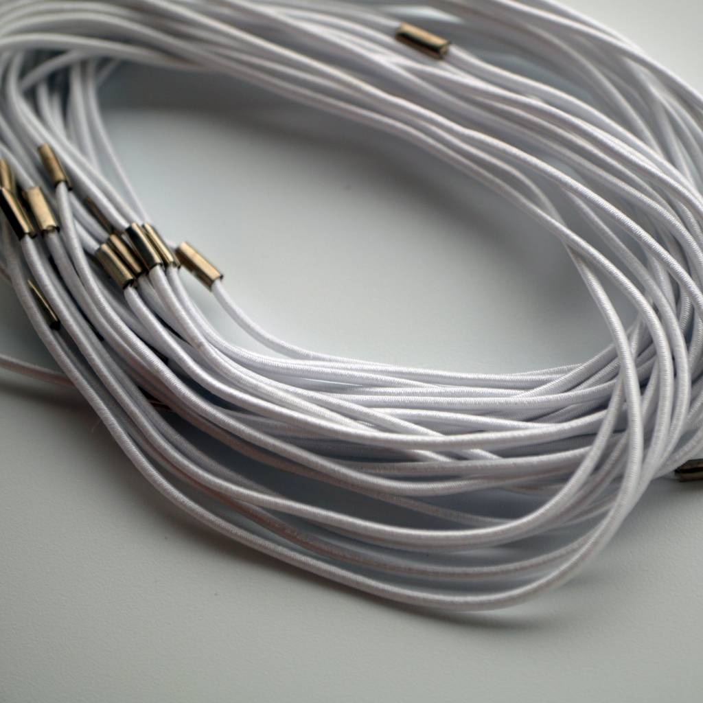 Elastic Cord, White (10 Pieces)