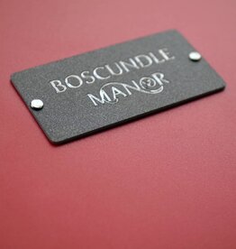 Label with logo engraving