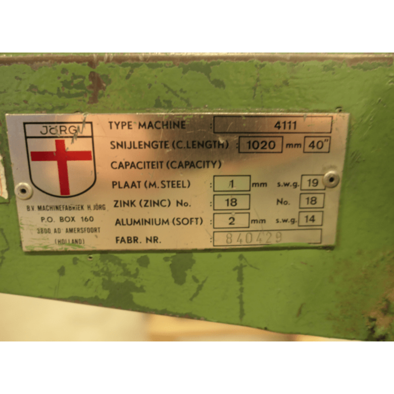 JÖRG M1427 JÖRG Lever shear 4111 Used