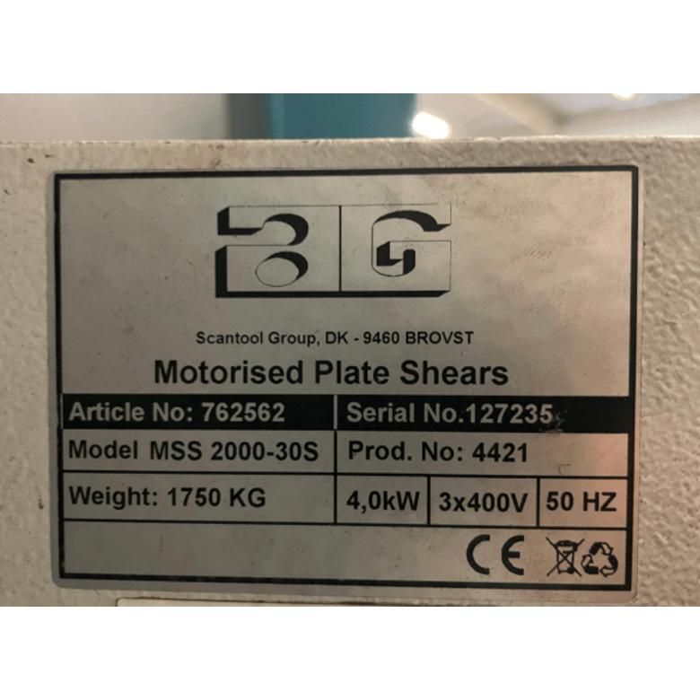 M1435 ARBOGA Guillotine Shear MSS 2000/30 Used