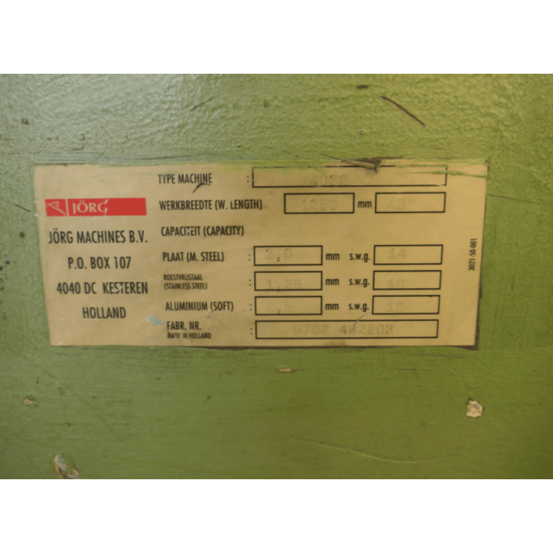 JÖRG M1456 JÖRG Guillotine Shear 4022 Used