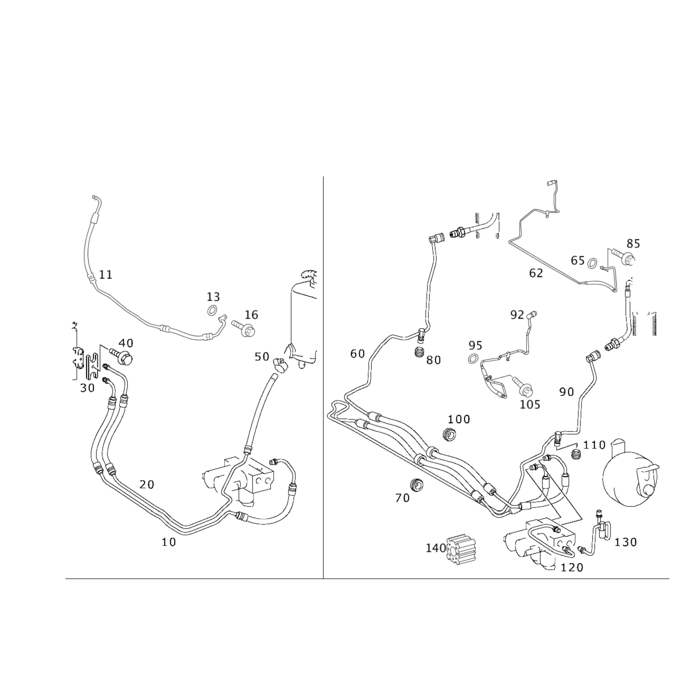 MERCEDES BENZ Raccordo tubo flessibile idraulico SL-Class R230 ABC tubazione