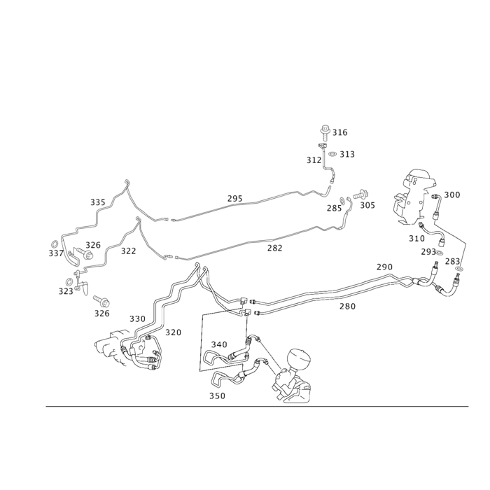 MERCEDES BENZ Raccordo tubo flessibile idraulico SL-Class R230 ABC tubazione