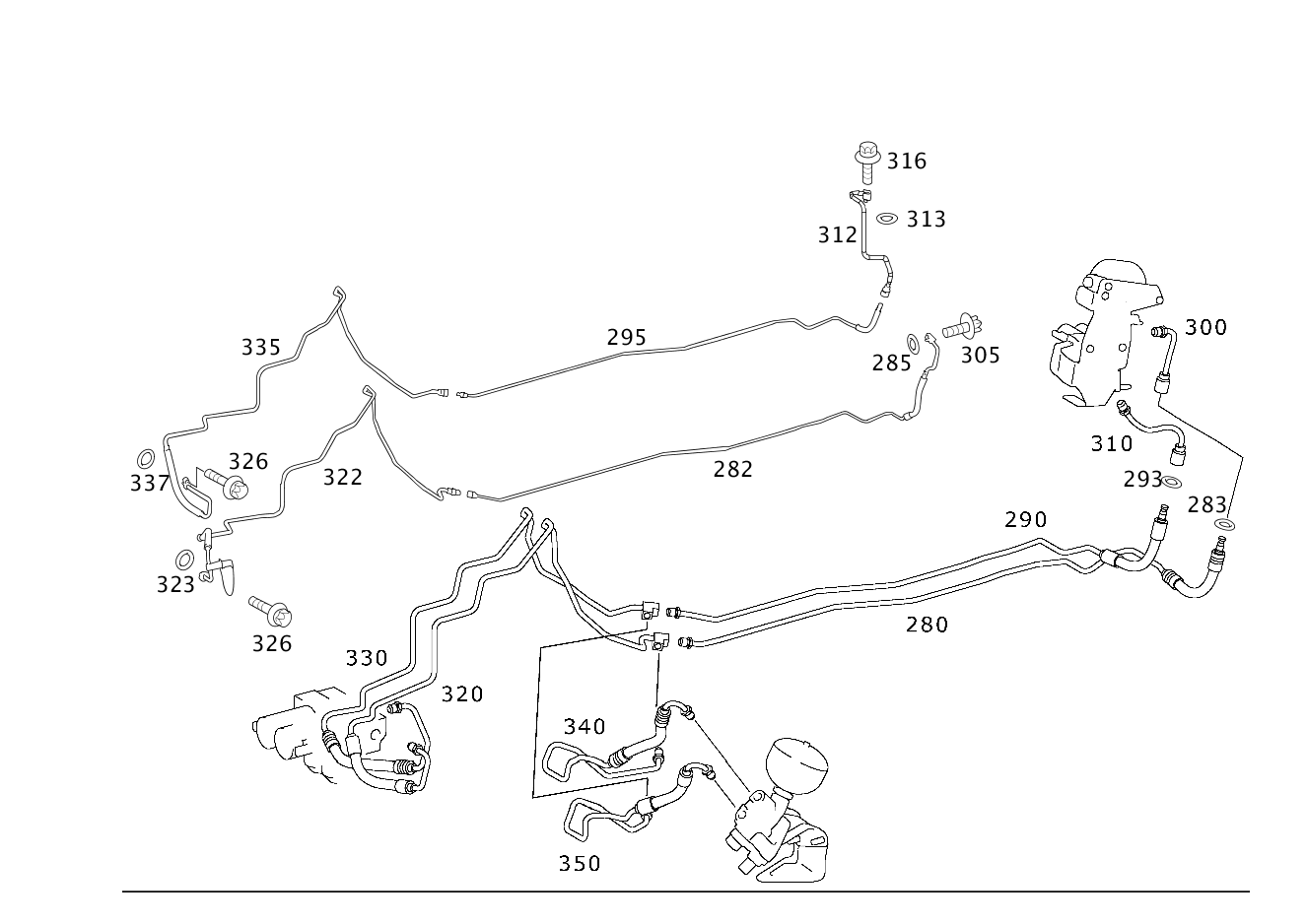 MERCEDES-BENZ Mercedes SL-Klasse R230 ABC Hydraulik Schlauch Kupplung Leitung A2309970252 A2309970352