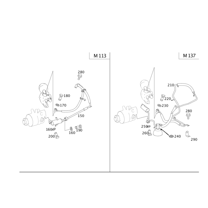 MERCEDES BENZ S-Klasse CL-Klasse W220 C215 ABC hydraulische leiding slang koppeling