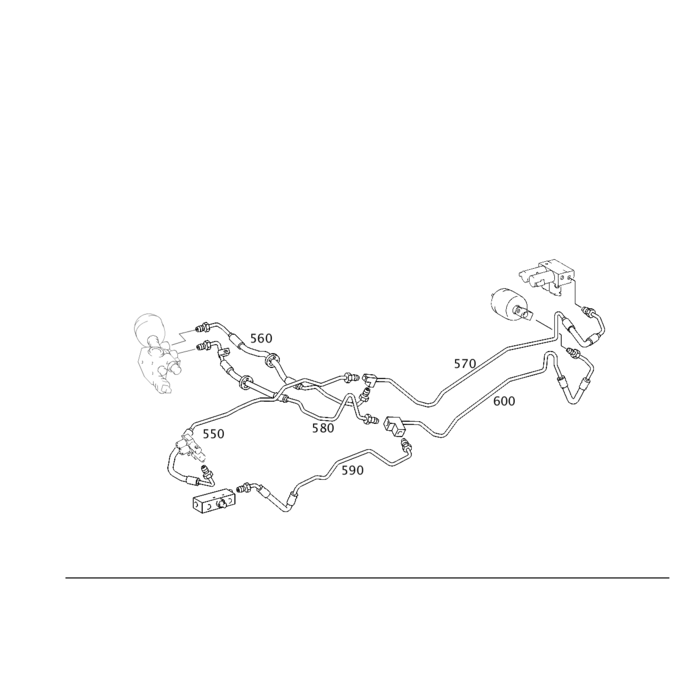 MERCEDES BENZ Tuyau hydraulique ABC S-Class CL-Class W220 C215 tuyau tube pipe