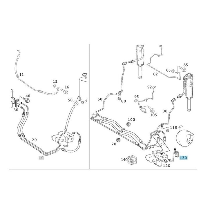 MERCEDES-BENZ SL-Class R230 ABC Hydraulic Line A2303200072