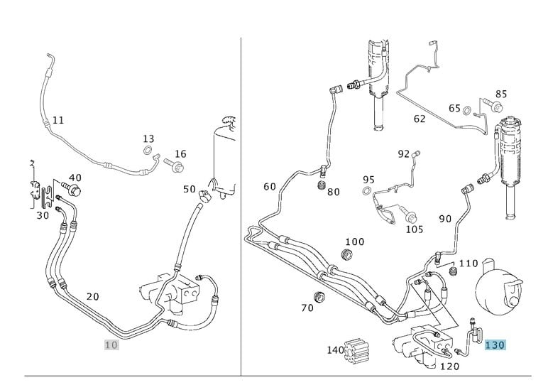 MERCEDES-BENZ SL-Klasse R230 ABC Hydraulik Leitung A2303200072