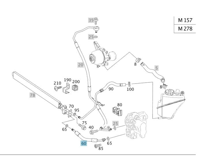 MERCEDES-BENZ S-Class W221 ABC hydraulic line hose