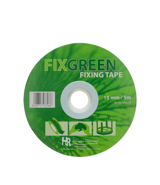 Groene Fix Tenax bevestigingstape | 15 millimeter breed | Lengte 5 meter  | Per stuk te bestellen