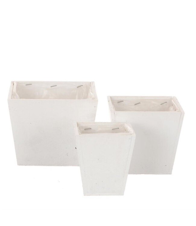 Hout Planter Morki S/3 d15*12cm ( x 1 )