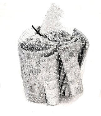 QC Poplar bark | Gewicht 500 gram r in net Silver | Per 4 stuks
