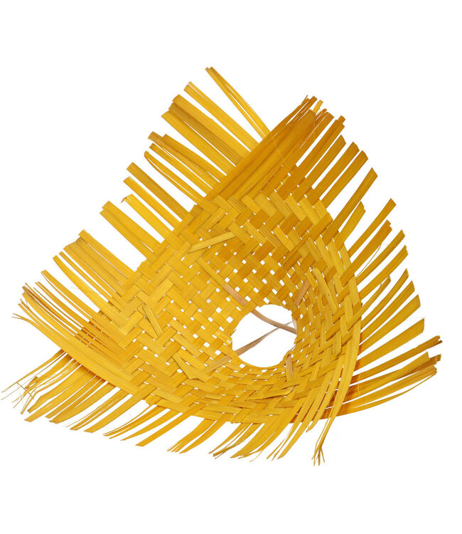Yellow Braided Bamboo Bouquet Holder | Diameter 30 centimetres | Available to order in sets of 6