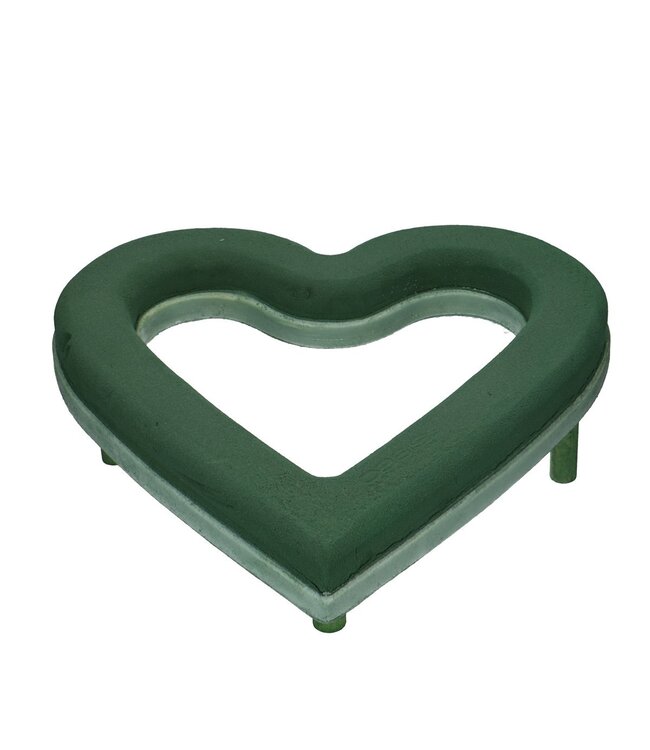 Groen Oasis Ideal Maxlife Ecobase open steekschuim hart | Afmetingen 19 x 20 x 4.5 centimeter | Per 2 stuks te bestellen